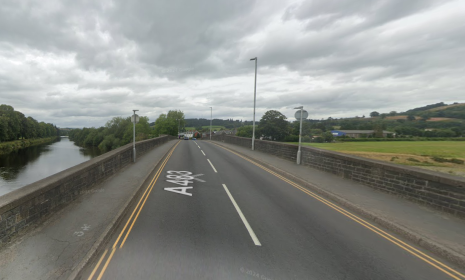 Streetview picture of the A483 Builth Wells