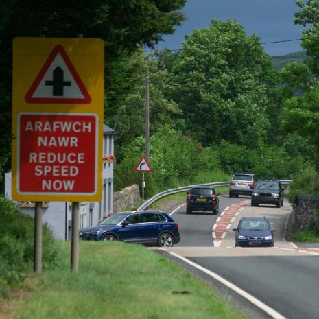 A470 Tal y Cafn sign