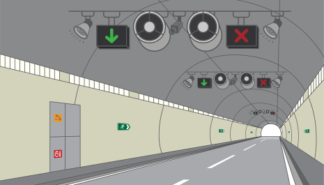 Safety features of tunnel illustration 