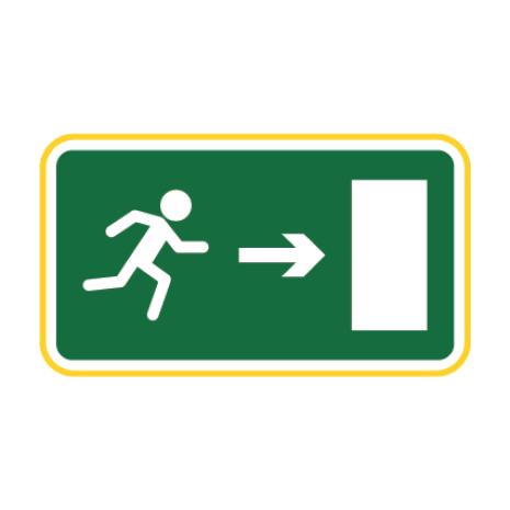 emergency access door signs icon
