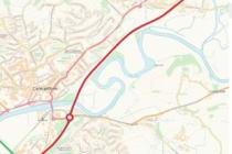 map of A40 Carmarthen